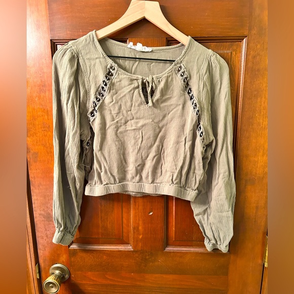 Hippie Rose Tops - HIPPIE ROSE Lightweight Crop Boho Olive Green Women's Top. Size S
